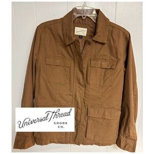 Universal Thread Women's Utility Field Jacket in a brown or dark tan color.